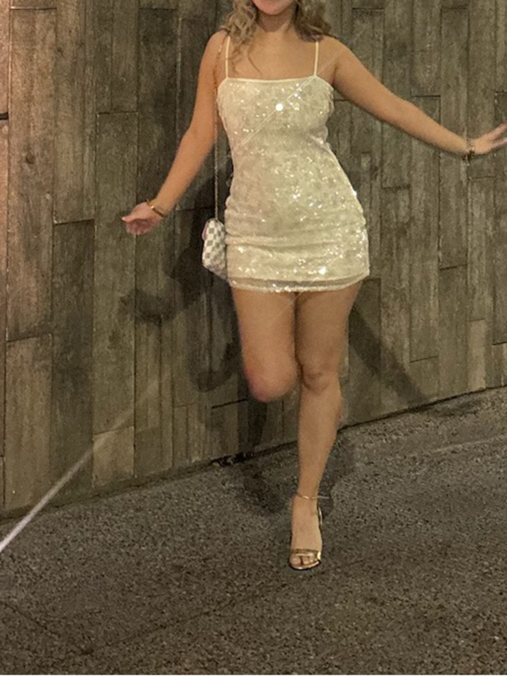 White Sequined Mini Dress